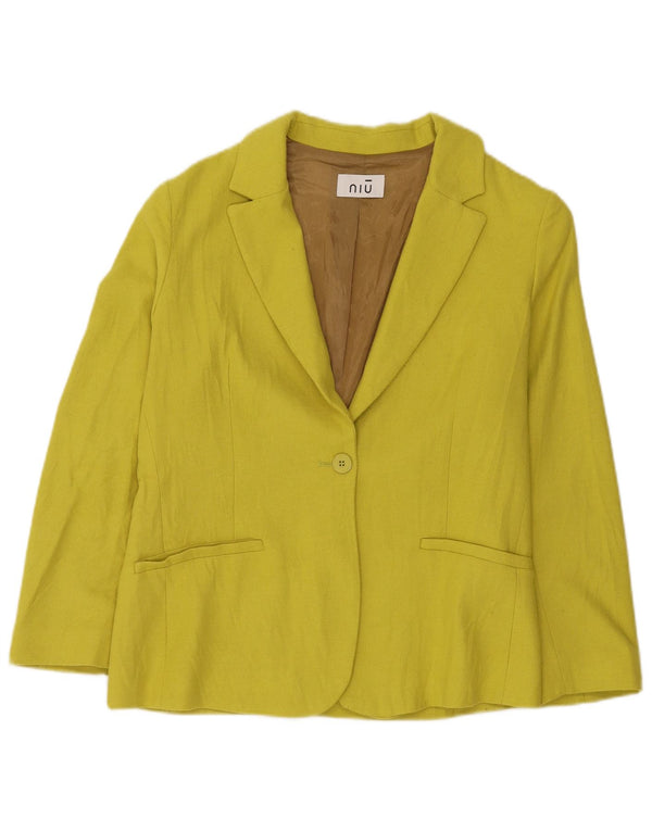 Chaqueta tipo blazer de 1 botón para mujer Niu UK 44 Poliéster amarillo medio