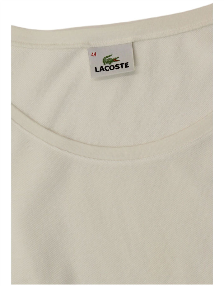 Camiseta Lacoste Mujer Top Talla 44 Grande Algodón Blanco
