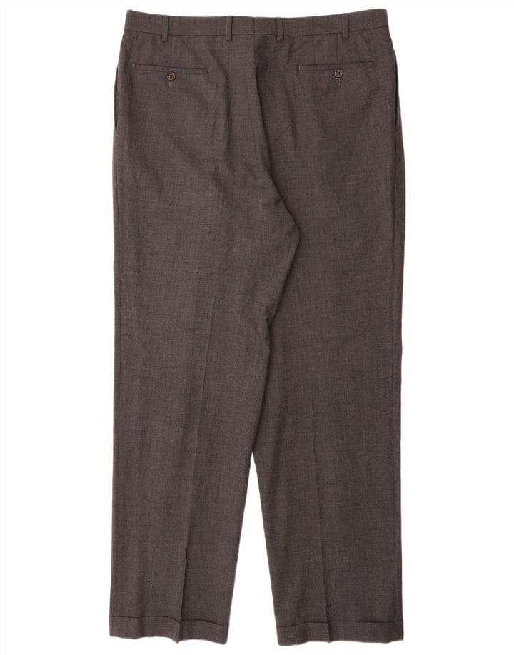 RALPH LAUREN Pantalón de traje con pinzas Total Comfort para hombre W38 L34 Algodón gris