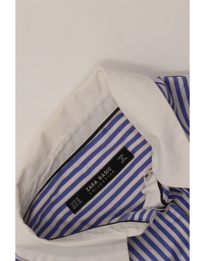 Camisa ZARA Mujer UK 40 Raya Azul Mediana