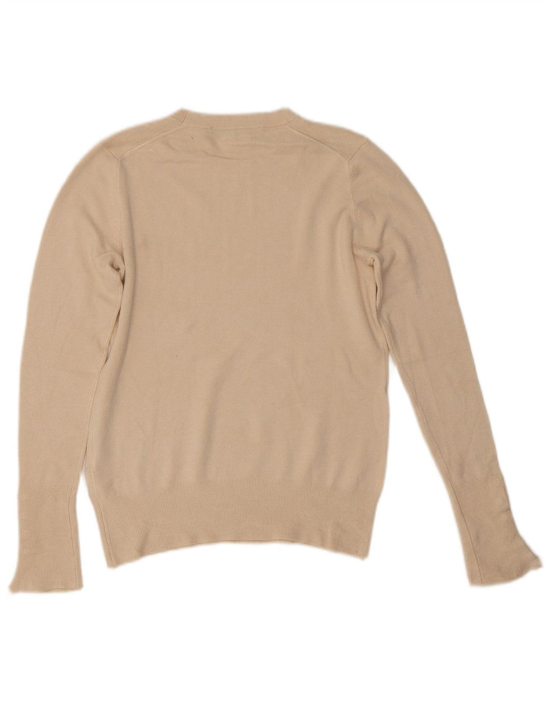 Zara - Jersey de cuello redondo para mujer, talla 40, viscosa beige mediana
