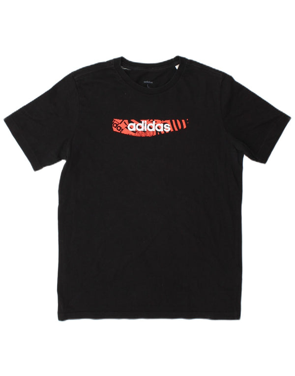 Adidas Camiseta gráfica para niño 13-14 años Negro Algodón