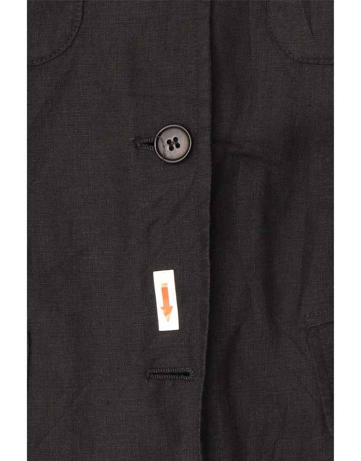Chaqueta tipo blazer de 3 botones para mujer Max Mara Weekend UK 8 Small Black Linen