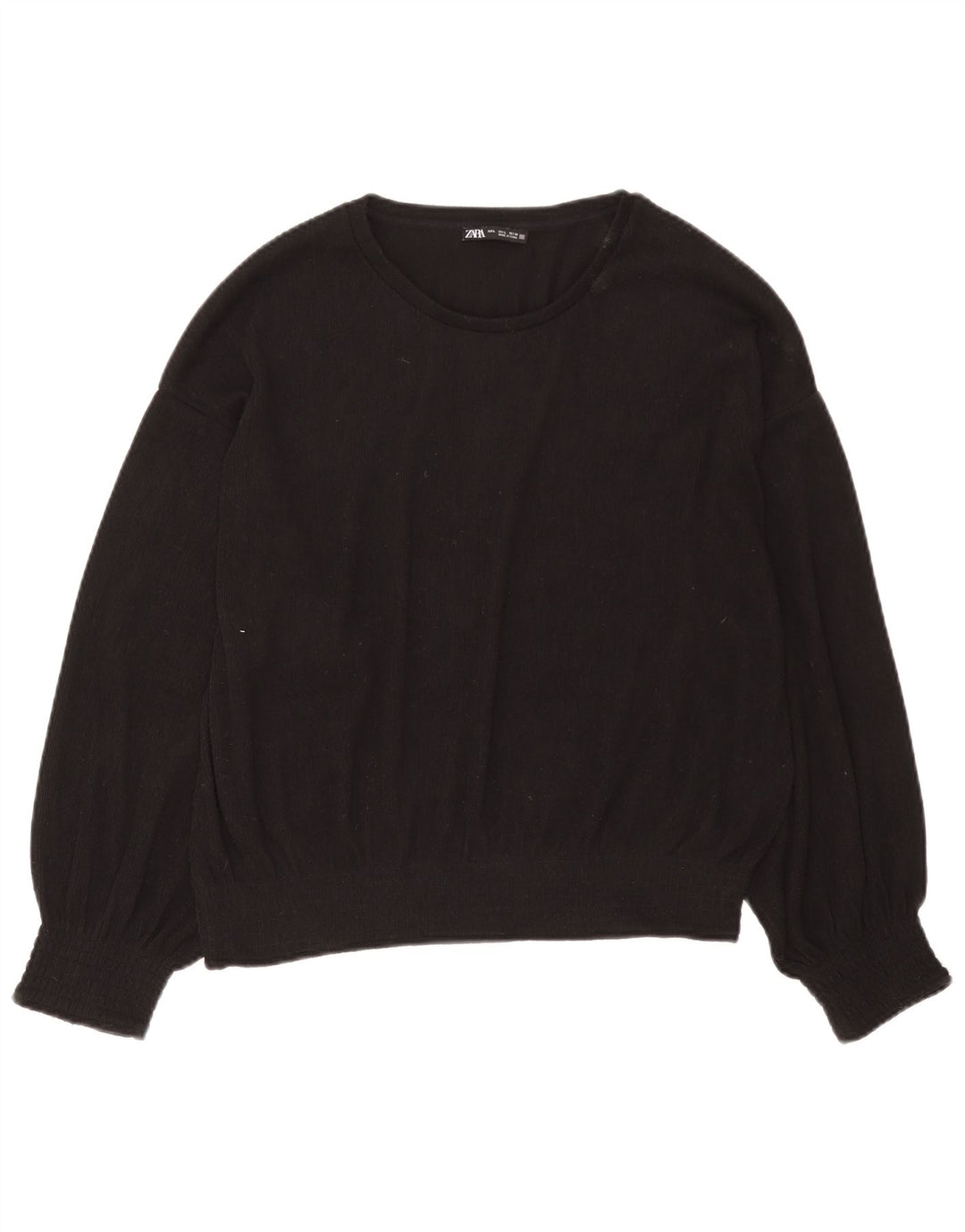 Zara - Jersey con cuello barco para mujer, talla 40, talla grande, poliéster negro