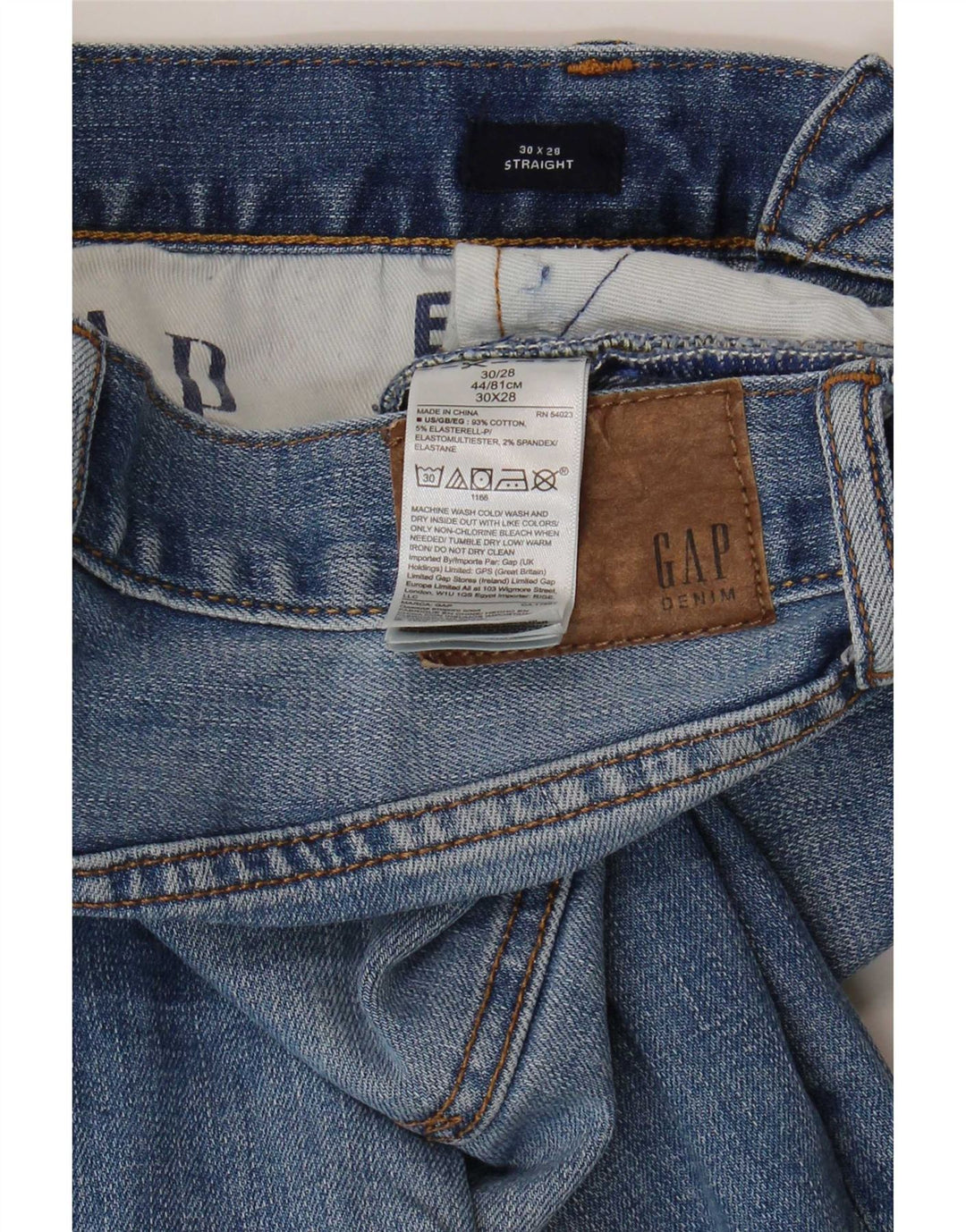 Vaqueros rectos Gap para hombre W30 L28 Algodón azul