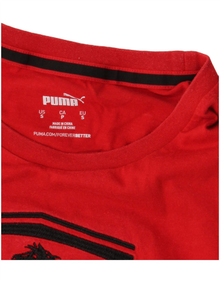 PUMA Camiseta con gráfico Ferrari para hombre, talla pequeña, color rojo
