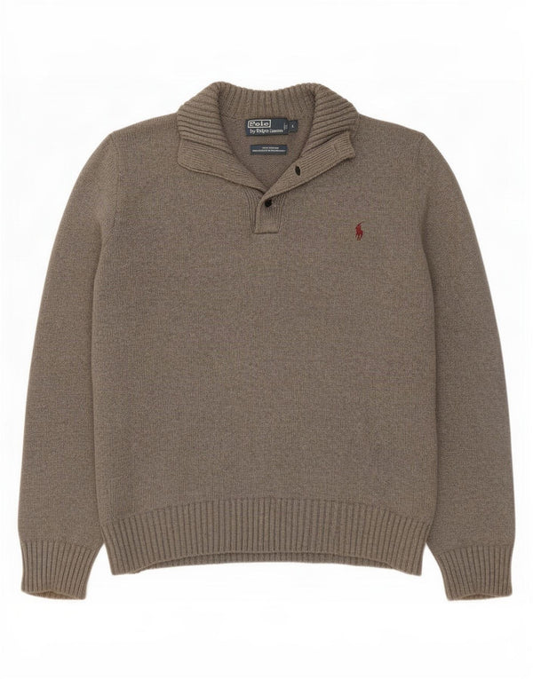 Polo Ralph Lauren - Jersey con cuello y botones para hombre, talla grande, algodón gris