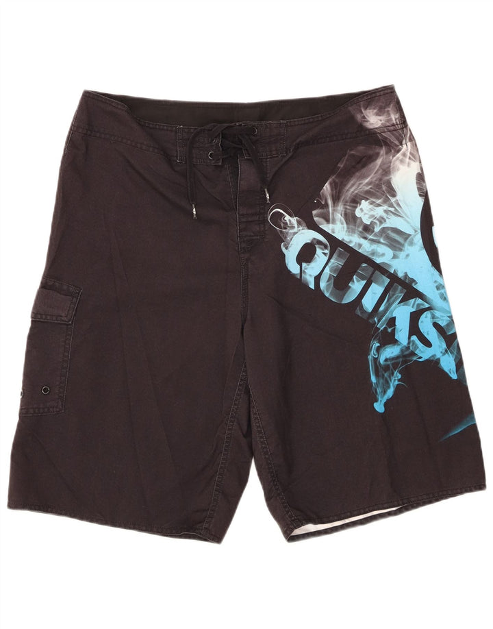 Quiksilver Hombre Graphic Cargo Bañador Shorts Grande Poliéster Negro