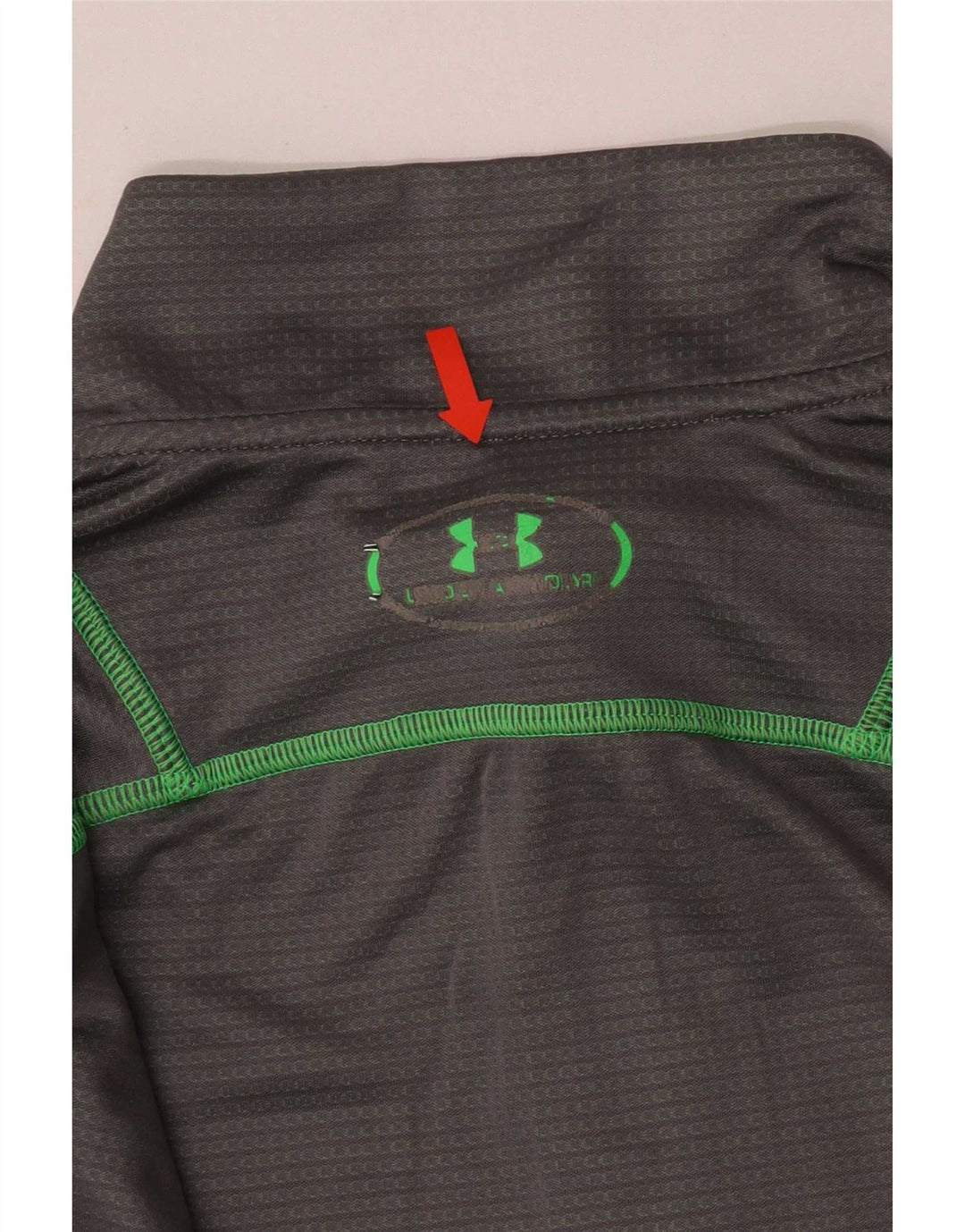 Under Armour Hombres Zip Neck Top Manga Larga Grande Gris Poliéster Deportes