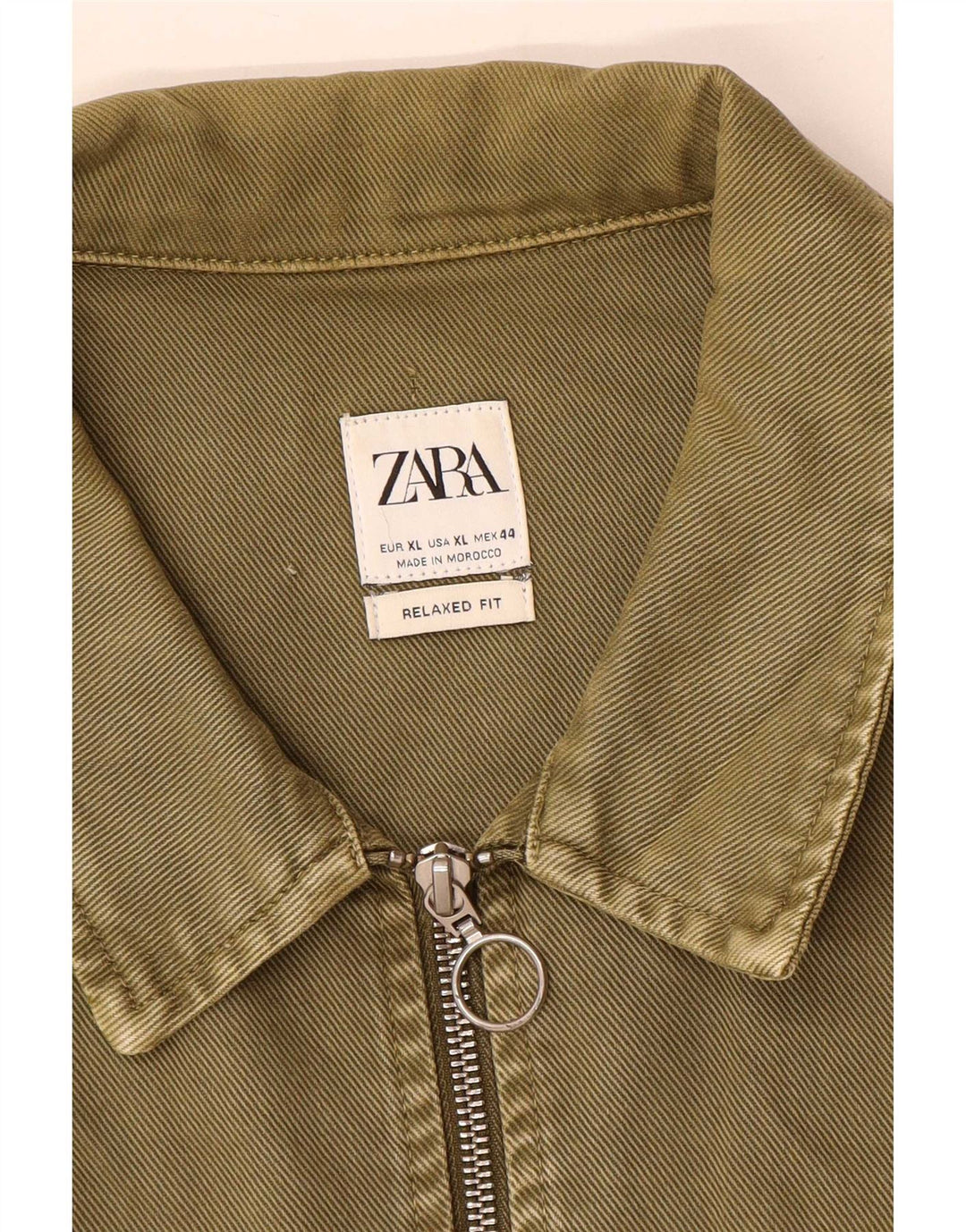 Zara Hombre Chaqueta Utilitaria De Ajuste Relajado UK 42 XL Caqui