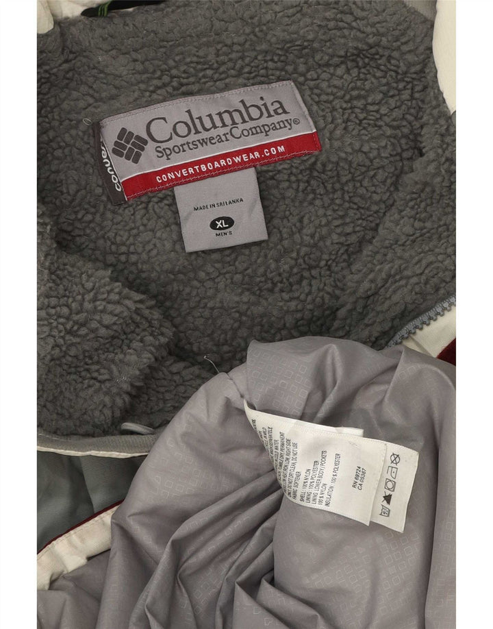 Columbia Chaqueta de esquí para hombre ES 42 XL Poliéster con bloques de color burdeos