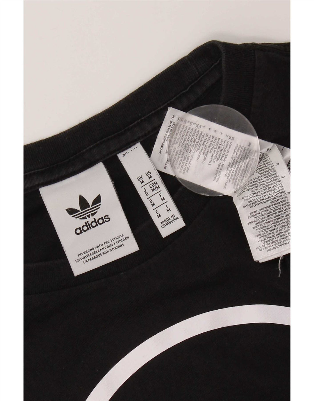 Adidas - Camiseta gráfica para hombre, talla mediana, algodón negro