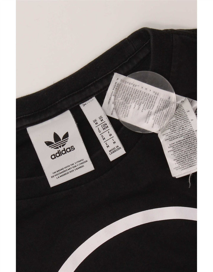 Adidas - Camiseta gráfica para hombre, talla mediana, algodón negro