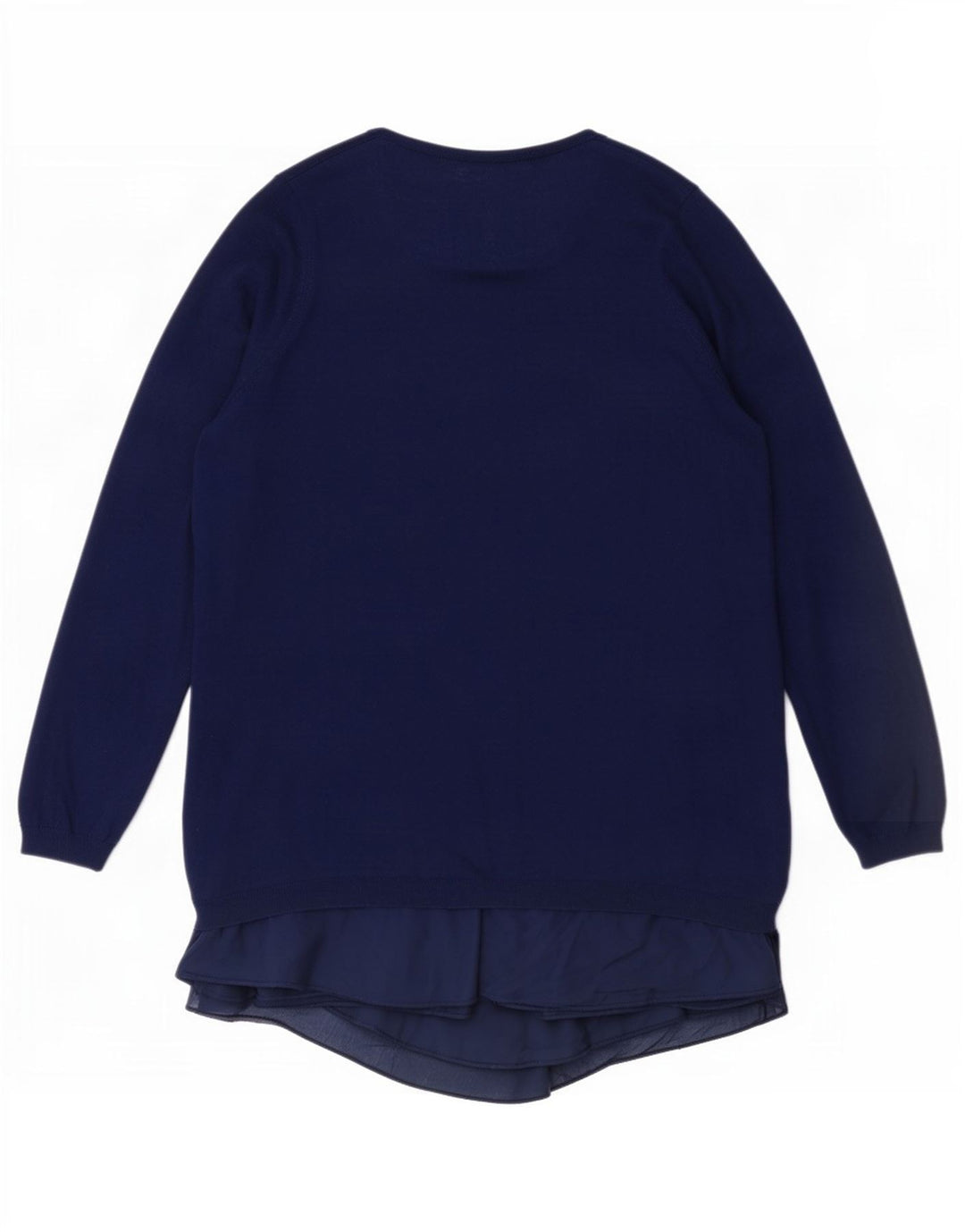 Zara Mujer Top Túnica De Manga Larga UK 44 Viscosa Azul Medio