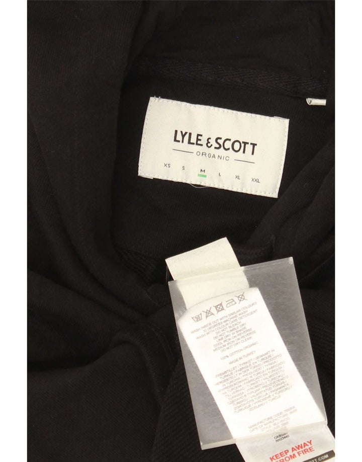 Lyle & Scott Jersey con capucha para hombre, talla mediana, algodón negro