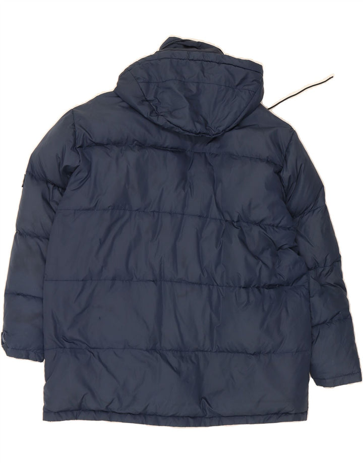 INVICTA Mens Hooded Padded Jacket UK 38 Medium Navy Blue Polyamide Vintage Invicta and Second-Hand Invicta from Messina Hembry 