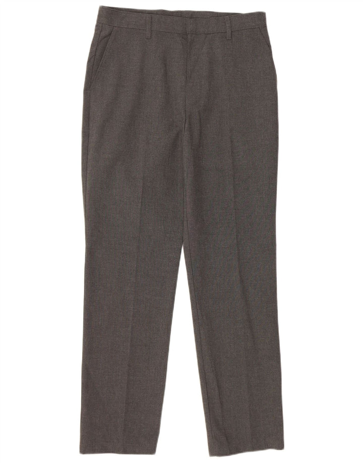 MARKS & SPENCER Pantalones de traje rectos para niños 12-13 años W28 L27 Gris