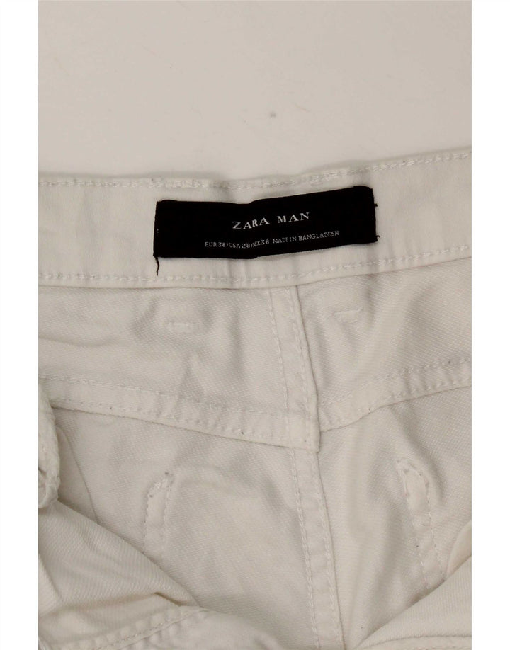 Zara Pantalones cortos casuales para hombre EU 38 Small W30 Blanco