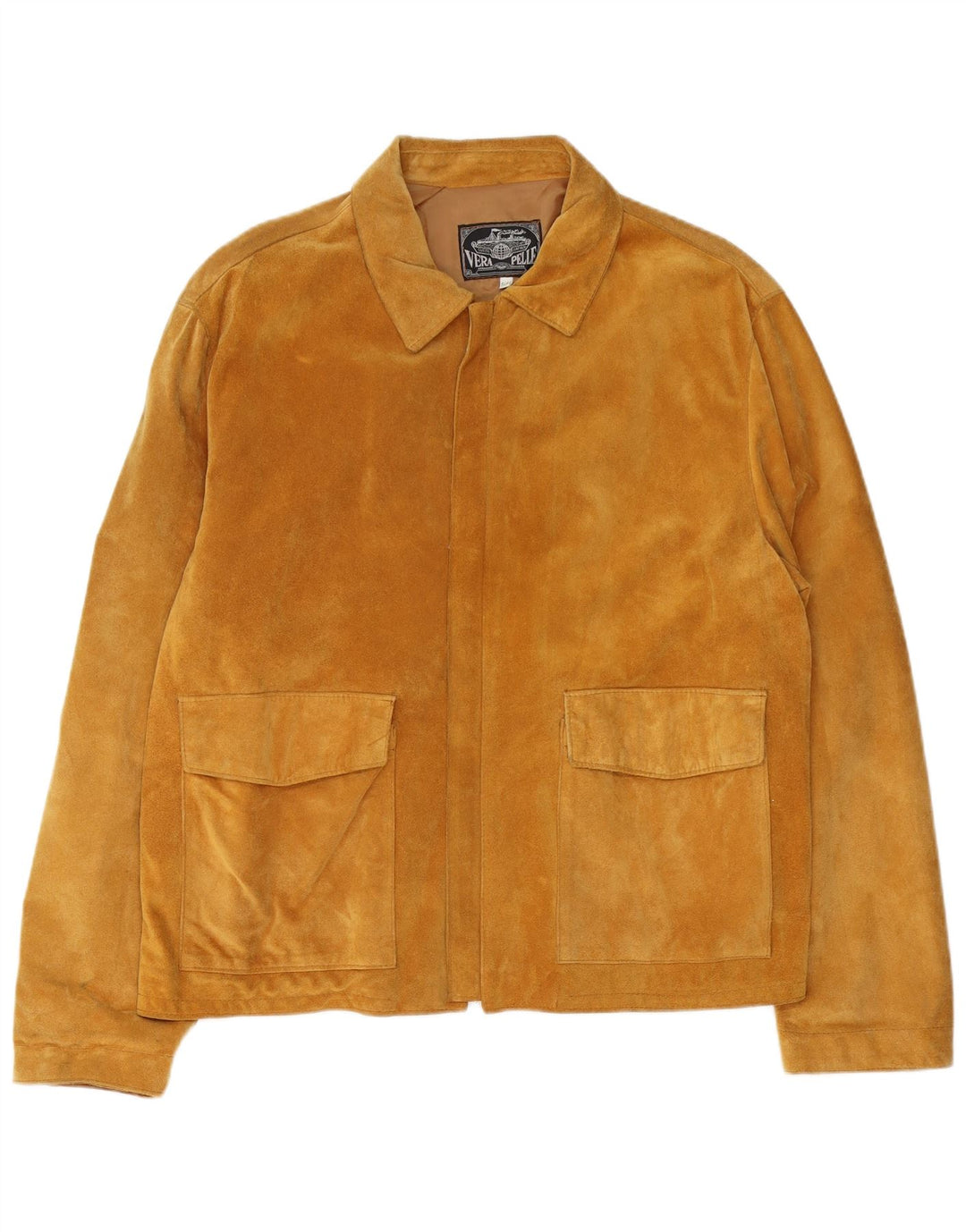 Chaqueta de ante vintage para hombre IT 54 2XL cuero marrón