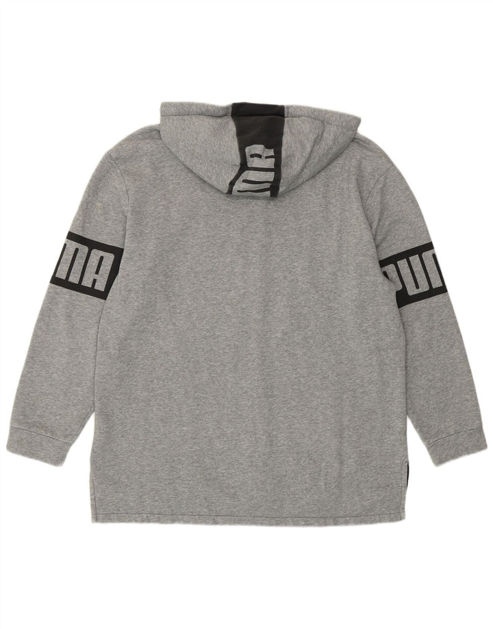 Puma Sudadera con capucha y cremallera gráfica para hombre XL Algodón gris