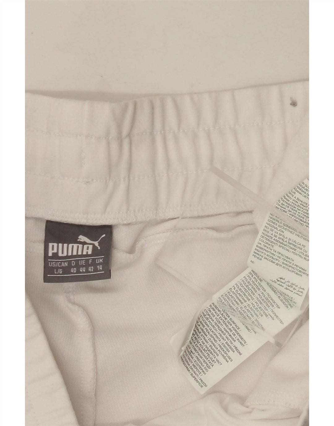 PUMA Pantalones cortos deportivos gráficos para mujer UK 44 Grande Algodón blanco