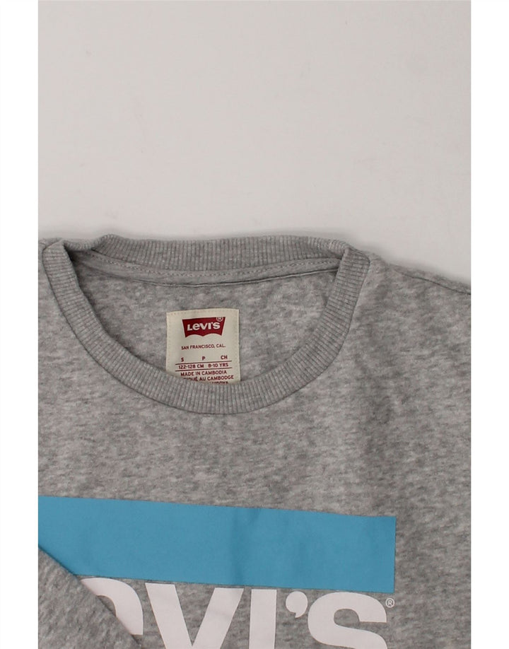 LEVI'S Girls Graphic Sweatshirt Jumper 8-9 Years Grey Cotton | Vintage Levi's | Thrift | Second-Hand Levi's | Used Clothing | Messina Hembry 