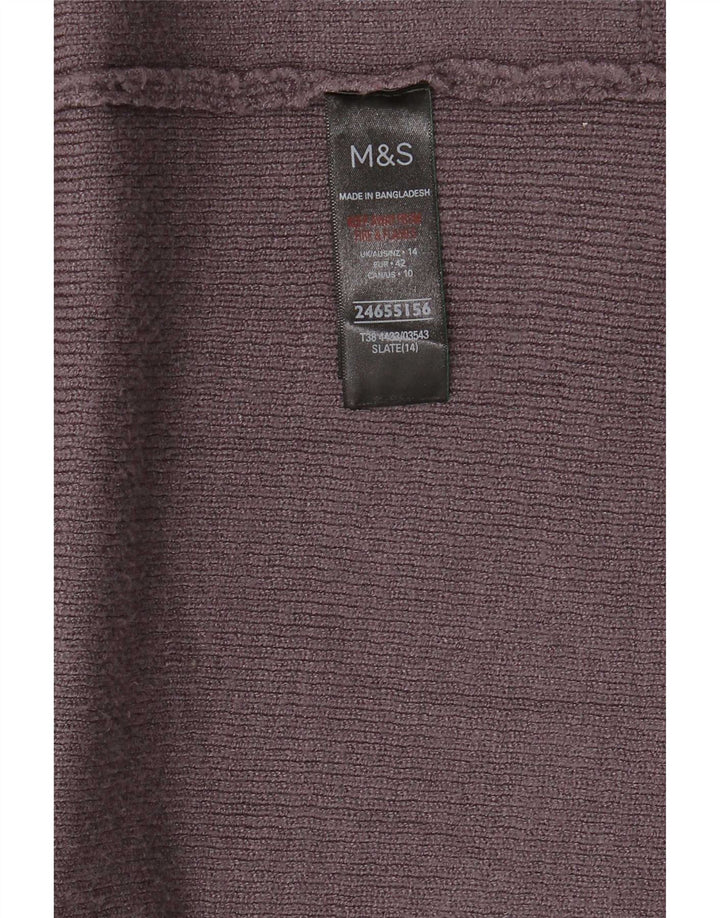 Marks & Spencer Suéter Cárdigan Abierto Largo para Mujer UK 44 Grande Gris
