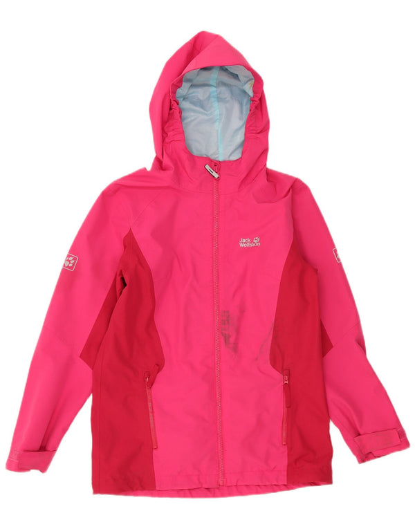 Jack Wolfskin Chubasquero con capucha para niña 13-14 años, color rosa