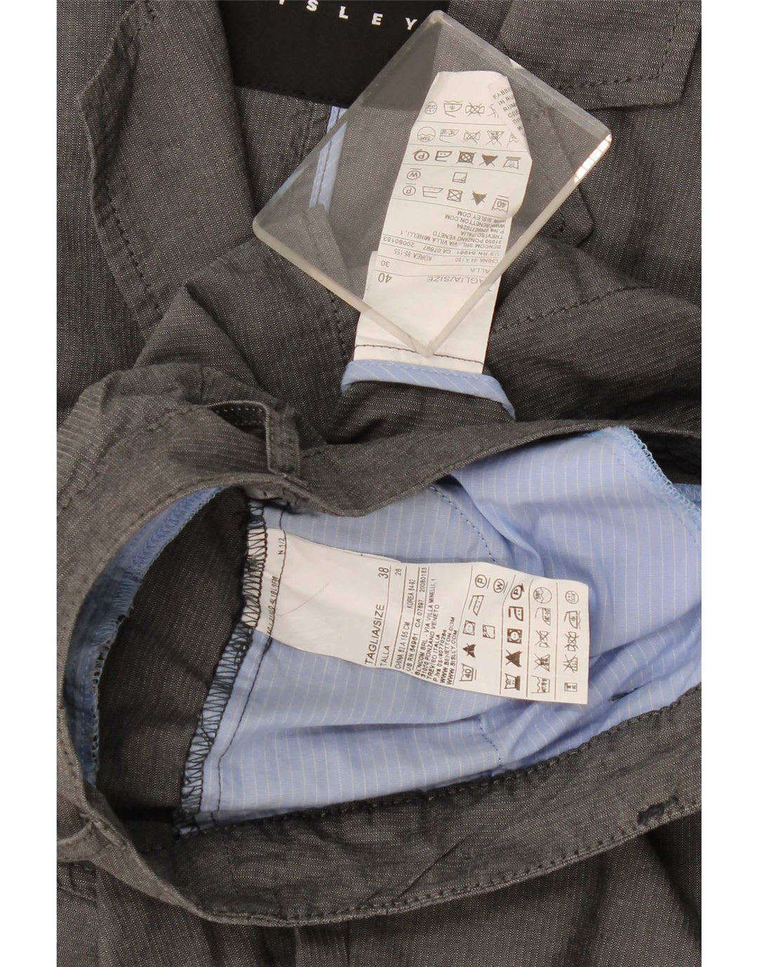 Sisley Traje de 2 piezas con 3 botones para mujer IT 40 Small W28 L23 Algodón gris