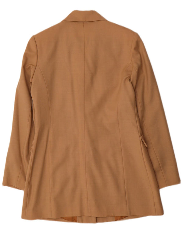 Vintage mujer longline 4 botones chaqueta blazer IT 44 beige medio