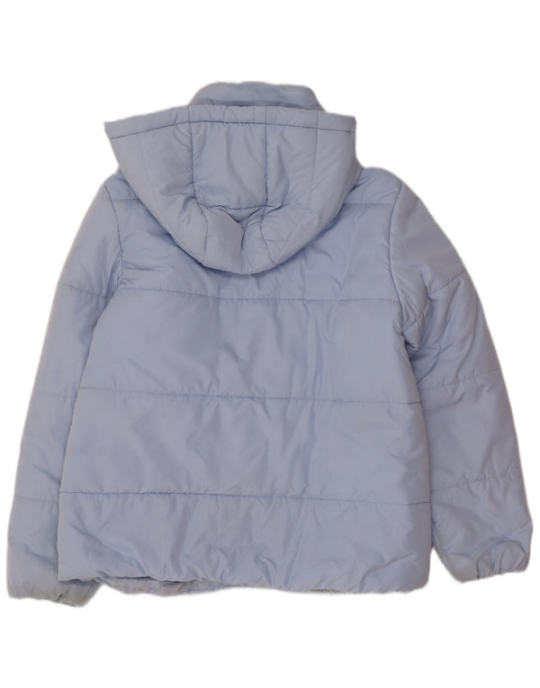 Marks & Spencer Womens Hooded Padded Jacket UK 14 Large Blue Polyester
