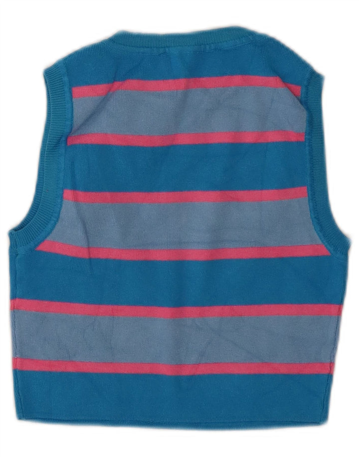 Zara Mujer Crop Vest Top UK 40 Viscosa Rayas Azul Medio