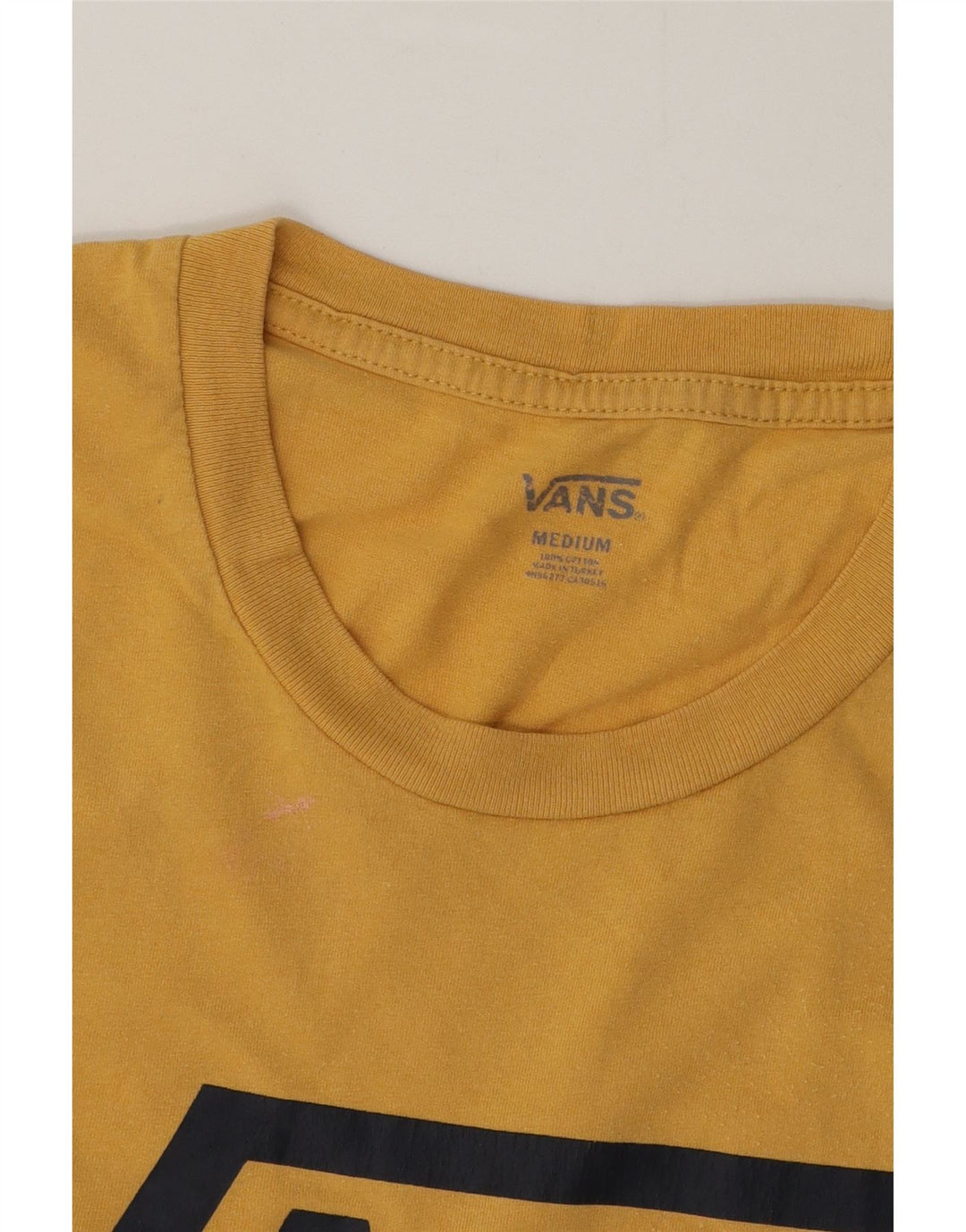 Vans Hombre Camiseta Gráfica Top Algodón Amarillo Medio