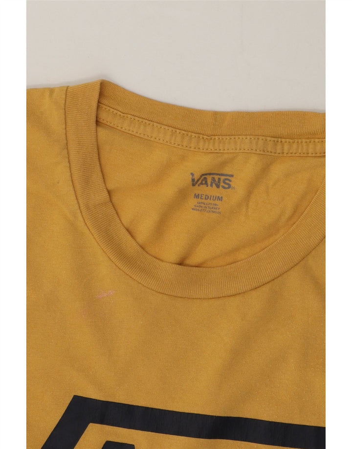 Vans Hombre Camiseta Gráfica Top Algodón Amarillo Medio