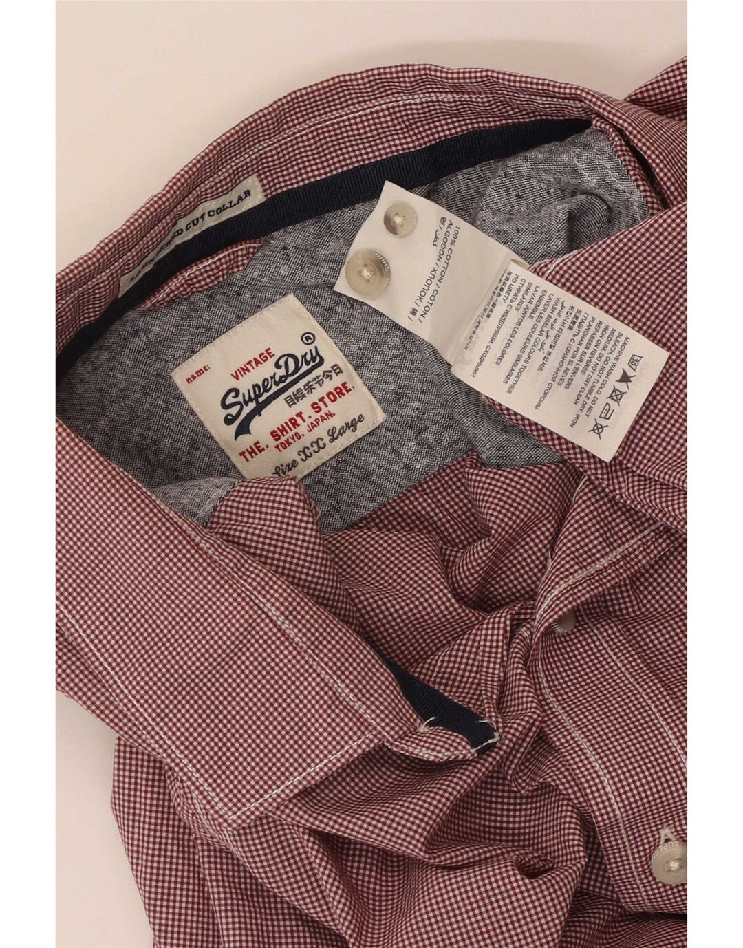 Camisa Superdry para hombre de algodón a cuadros rojo medio