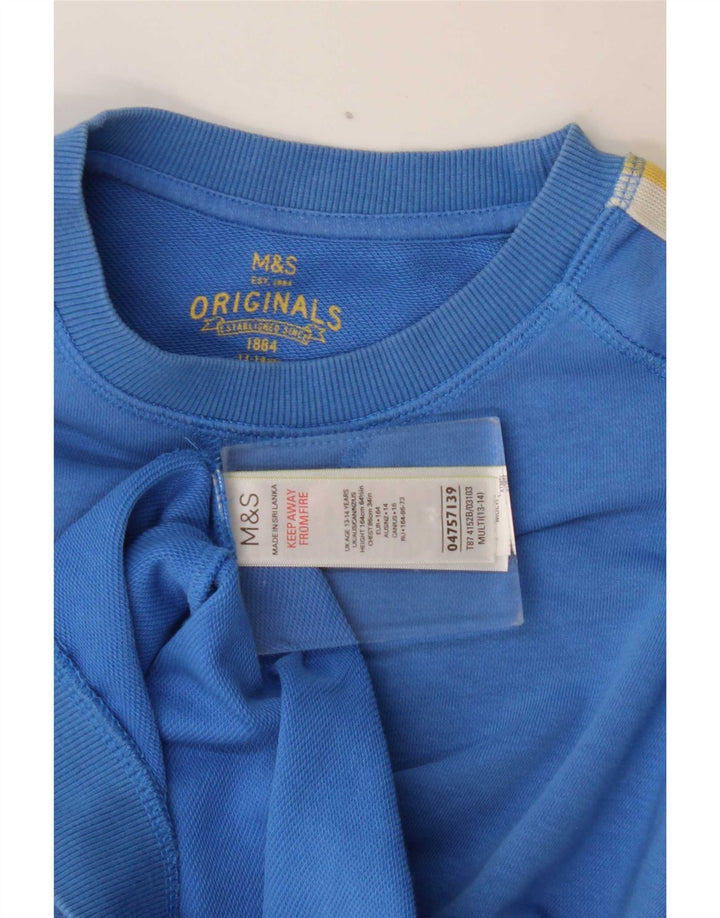 Marks & Spencer Sudadera para niño - Jersey - 13-14 años - Algodón color block azul