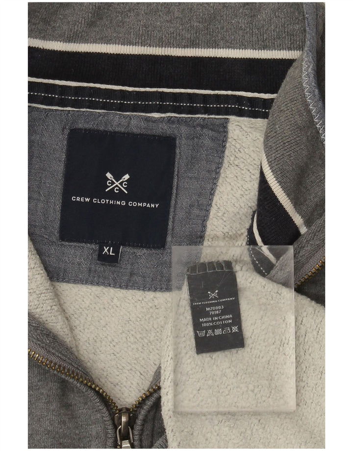 CREW CLOTHING Sudadera con cuello y cremallera para hombre Jersey XL Algodón gris