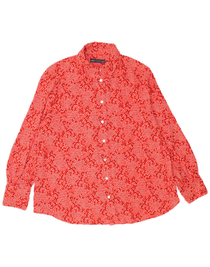 MARKS & SPENCER Camisa para mujer UK 46 Grande Poliéster geométrico rojo