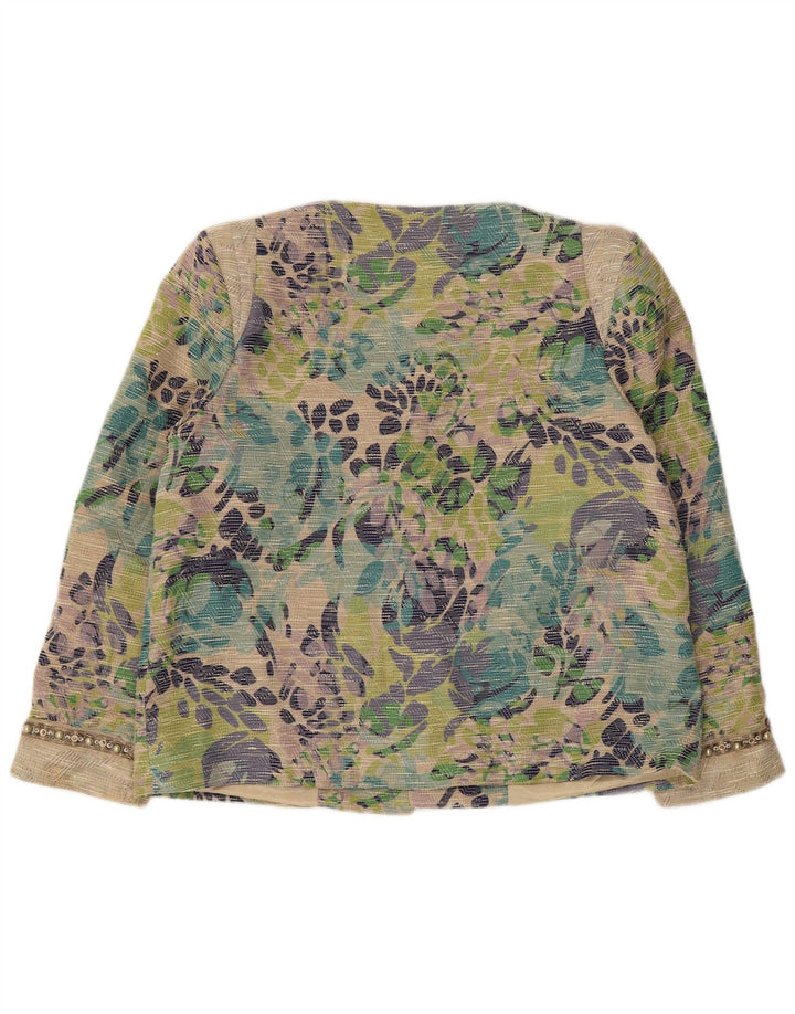Gattinoni Chaqueta tipo blazer abierta para mujer UK 18 XL Multicolor Floral
