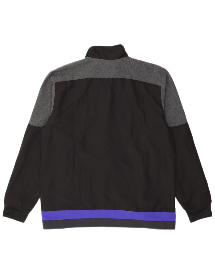 Adidas Hombre All Blacks Graphic Chándal Top Chaqueta Grande Negro Colorblock