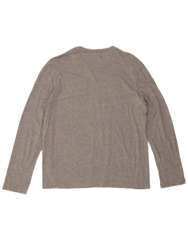 CHAMPION Top gráfico para hombre de manga larga de algodón gris grande