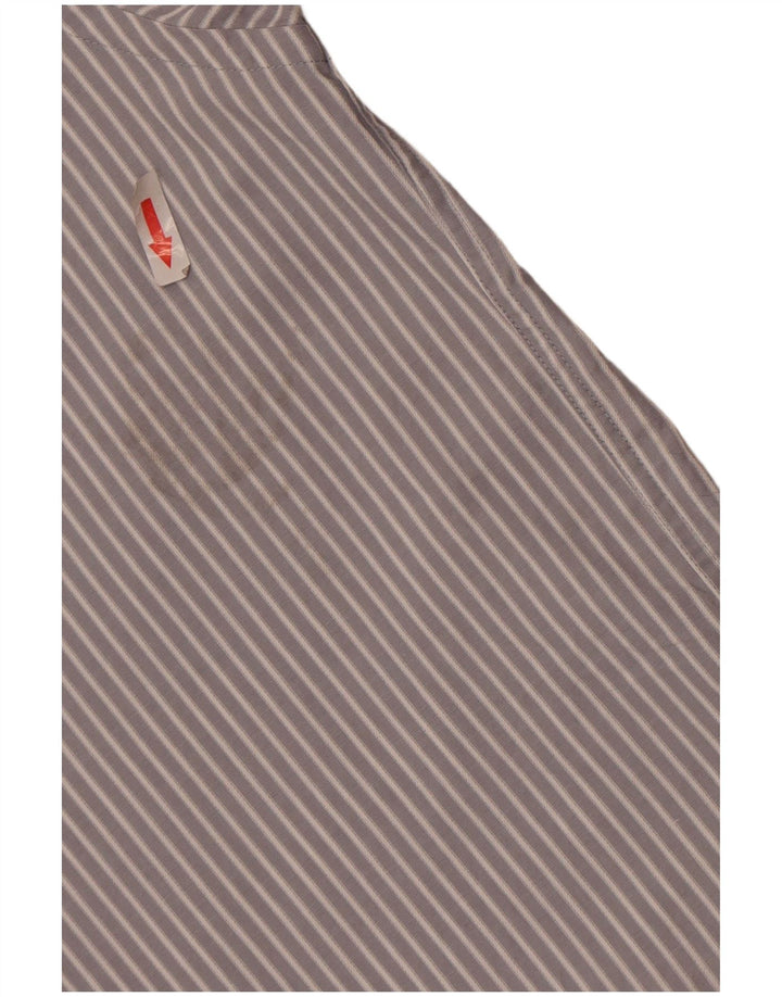 Michael Kors Camisa para hombre Talla 16 1/2 Grande Algodón a rayas gris