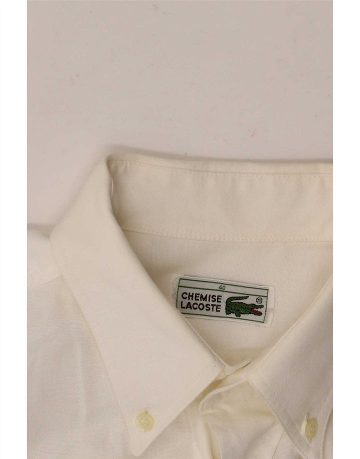 Camisa Lacoste Hombre Manga Corta Talla 40 Mediana Algodón Blanco