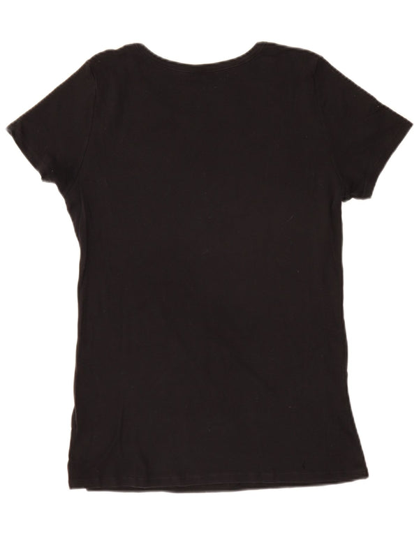 BENETTON Camiseta gráfica para mujer Top UK 46 Small Black