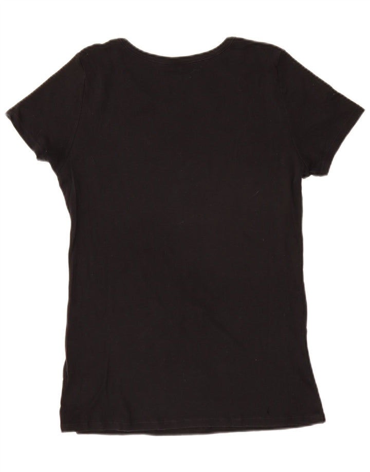 BENETTON Camiseta gráfica para mujer Top UK 46 Small Black