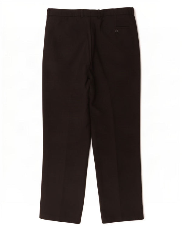 Marks & Spencer Pantalón de traje recto para hombre W34 L31 Poliéster negro