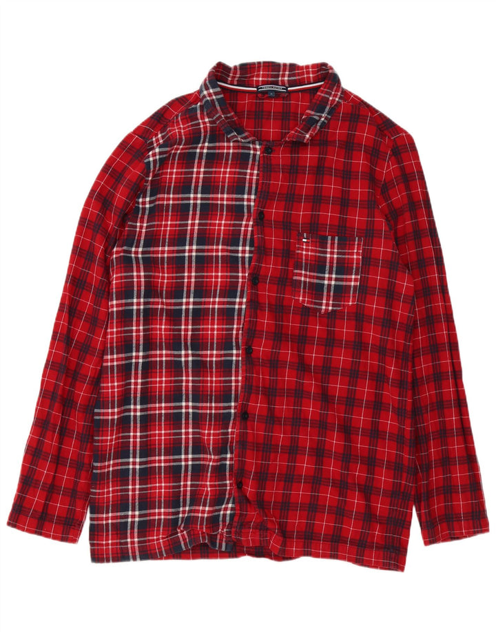 Tommy Hilfiger Camisa De Franela De Algodón A Cuadros Rojo Medio | Hombre