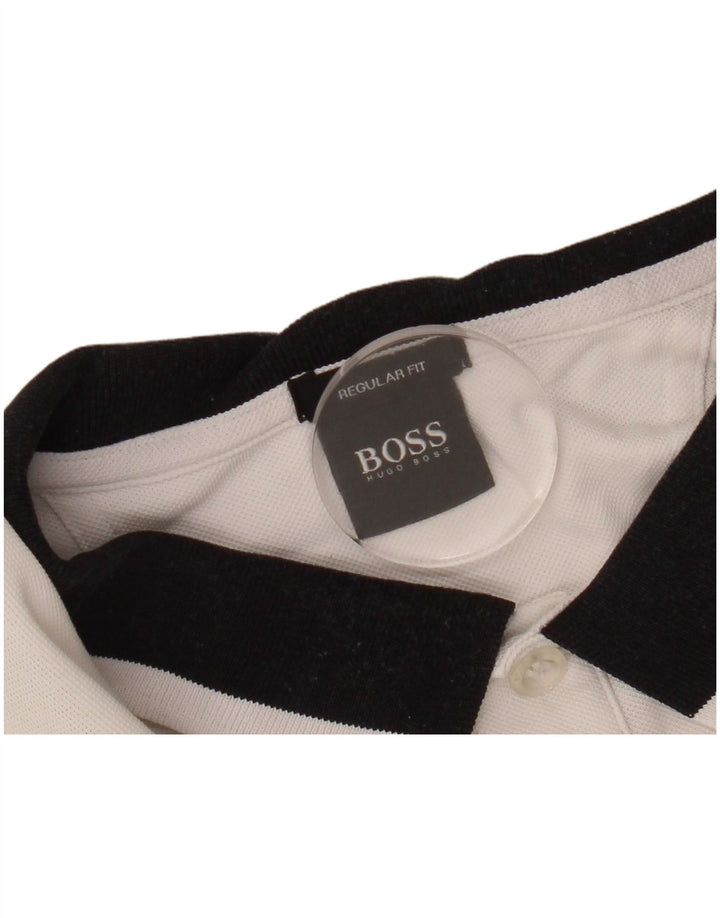 Polo HUGO BOSS de corte regular para hombre, talla grande, blanco