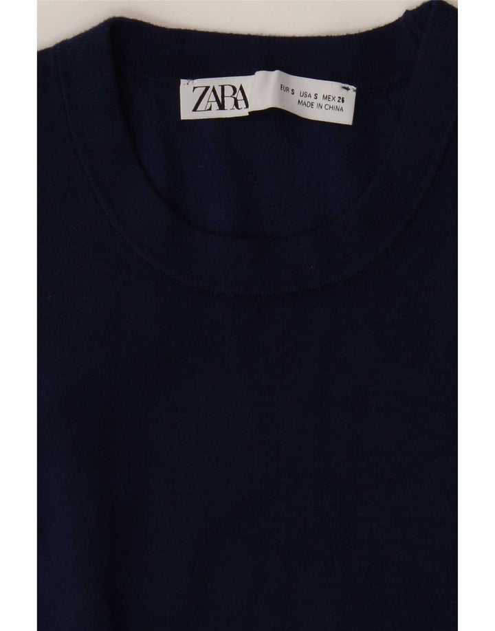 Zara Mujer Chaleco Sin Mangas UK 10 Small Azul Marino