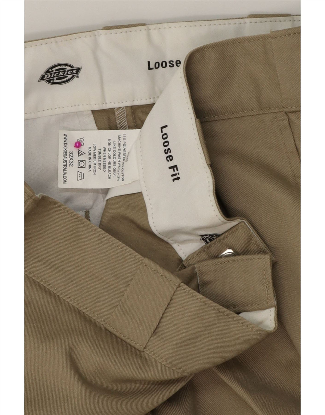 DICKIES Pantalones cargo holgados para hombre W32 L32 Poliéster beige